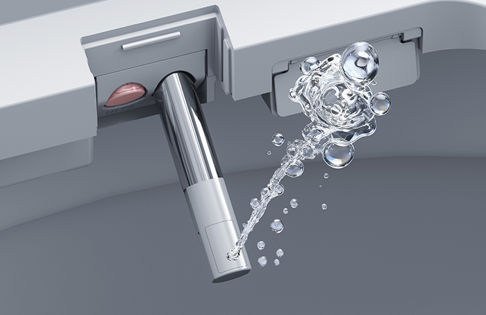 Empat tahap suhu air Flowlet Plus