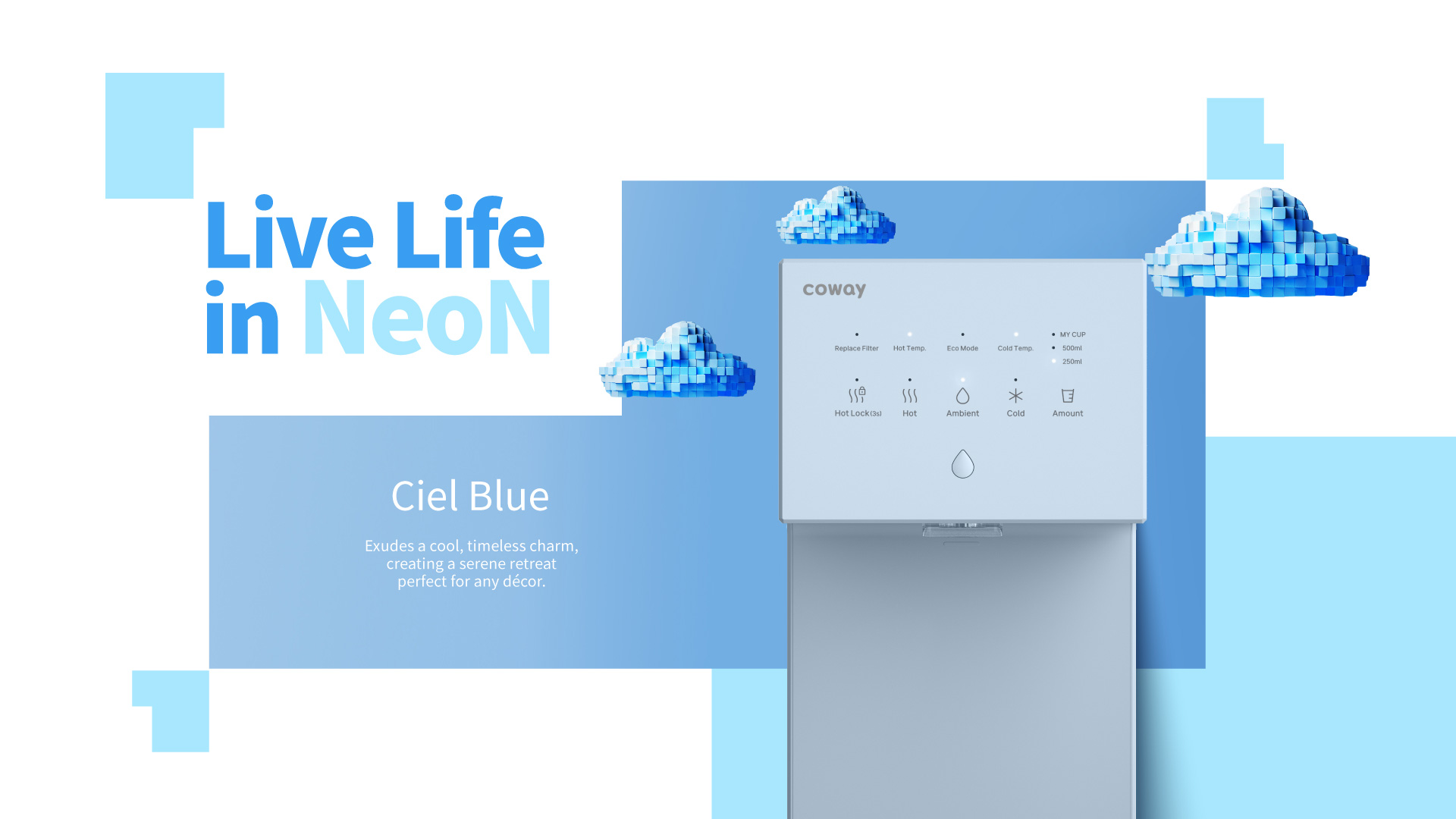 Coway NeoN Ciel Blue di ruang kediaman